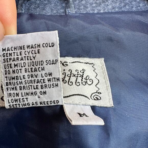 VTG Blue Suede Leather Jacket Womens M Western Knit Sleeve - Picture 10 of 11